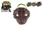 Maska dinosaurus gumov 15x18cm mix druhov 12ks v boxe karneval