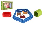 Pskov/Pes 2ks s plotom plast s doplnkami v krabici 23x14,5x4,5cm