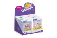 Stavebnica mini KOCO Kvetinov scenria plast 6 druhov v krabike 10x14x6cm 6ks v boxe