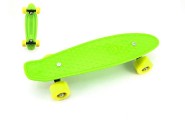 Skateboard - pennyboard 43cm, nosnost 60kg plastov osy, zelen, lut kola