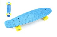 Skateboard - pennyboard 60cm nosnost 90kg, kovov osy, modr barva, lut kola