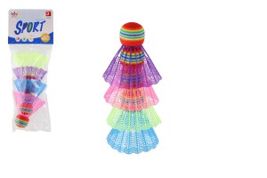 Loptiky / Koky na badminton farebn 4ks plast v sku 10,5x27x5cm