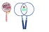 Badminton sada detsk kov / plast 2 rakety + 3 koky 2 farby v sieke 23x45x6cm