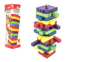 Hra vea dreven 60ks farebnch dielikov spoloensk hra hlavolam v krabike 7,5x27,5x7,5cm