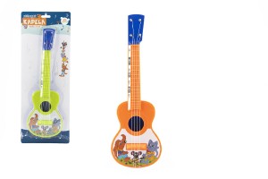 Ukulele / gitara plast 40cm s trstka Zvieratk a ich kapela 2 farby na karte