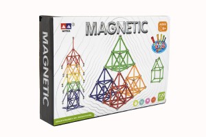 Magnetick stavebnice 120 ks plast/kov v krabici 28x19x5cm