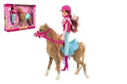 Kôň + bábika žokejka plast 23cm v krabici 35x26x8cm