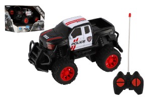 Auto RC policie ternn pick up plast 16cm na baterie v krabici 19x14x13cm