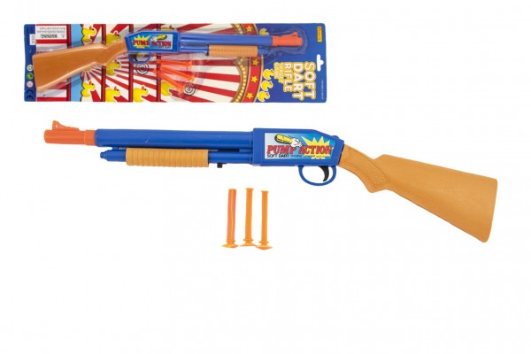 Teddies Pistole/Brokovnice plast 3 náboje na přísavky 48cm na kartě