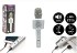 Mikrofn karaoke Bluetooth strieborn na batrie s USB kblom v krabici 10x28x8,5cm