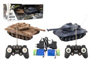 Tank RC 2ks 25cm tankov bitka + dobjacia pack 27MHZ a 40MHz so zvukom sa svetlom v krabici 50x20