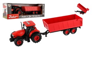 Traktor Zetor s valnkom plast 36cm na zotrvank na bat. so svetlom so zvukom v krabici 39x13x13cm