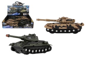 Tank plast 23x8cm na setrvank na baterie se svtlem se zvukem 2 barvy 8ks v boxu
