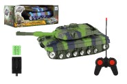 Tank RC plast 25cm 40MHz na batérie + dobíjací pack so zvukom so svetlom 2 farby v krabici 27x11x13