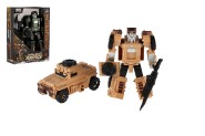 Transformer auto / robot vojensk plast 14cm 2 farby v krabike 13x18x5cm