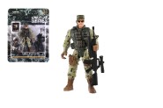 Voják figurka se zbraní plast 10cm na kartě 15x19,5cm