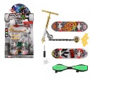 Sada skateboard skrutkovacia, kolobeka prstov, waveboard plast s doplnkami mix druh na karte 16x30
