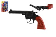 Revolver/pistole na kapsle 8 ran plast 20cm na kart 15x25x3cm