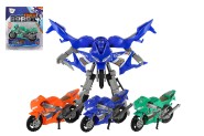 Transformer motorka/robot plast 15cm 3 farby na karte
