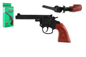 Revolver/pistole na kapsle 8 ran plast 20cm v krabice 11,5x23x3,5cm