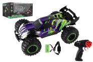 Auto RC Buggy rychlostn 2,4GHz plast 40cm dobjec pack+baterie fialov v krabici 42x21x28cm