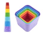 Kubus pyramida skldanka plast hranat barevn 7ks v sku 12m+