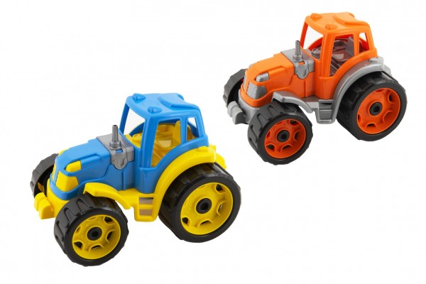 Traktor 24x16cm plast na volný chod 2 barvy 12m+
