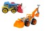 Traktor/naklada/bagr se 2 lcemi plast na voln chod 2 barvy v sce 16x35x16cm