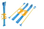 Dětské lyže s hůlkami plast/kov 76cm modré
