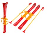 Detské lyže s paličkami plast/kov 76cm červené