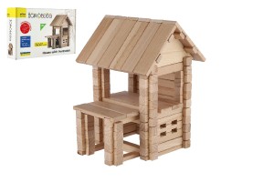 Stavebnica dreven dom 102 dielikov v krabici 28x18x7cm