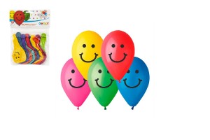 Balonek/Balonky nafukovac 10" potisk Smile 10cm 10ks v sku karneval
