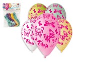 Balonek/Balonky nafukovací motýl 12'' průměr 30cm 5ks v sáčku