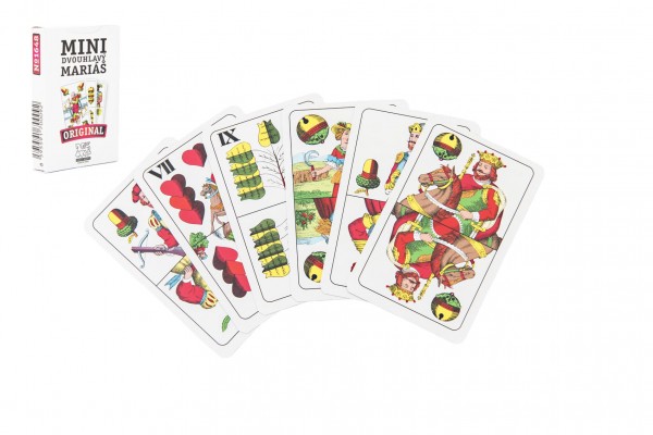 Mariáš MINI dvouhlavý společenská hra karty 32ks v papírové krabičce 5x7cm