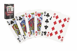 Poker spoloensk hra karty v papierovej krabike