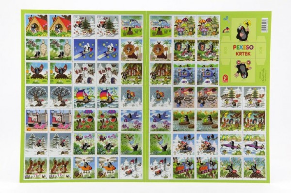 Pexeso Krtek papírové společenská hra 32 obrázkových dvojic 22x30cm