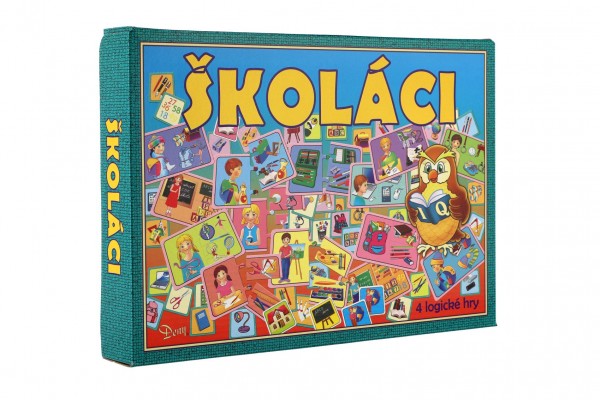 Školáci 4 logické hry společenská hra v krabici 29x20x4cm
