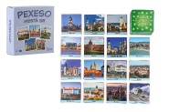 Pexeso Mestá SR papírové společenská hra 32 obrázkových dvojic v papírové krabičce 8x8cm
