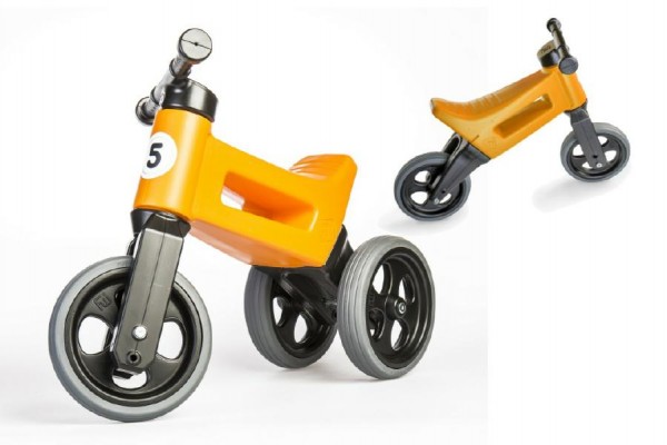 Odrážedlo FUNNY WHEELS Rider Sport oranžové 2v1, výška sedla 28/30cm nosnost 25kg 18m+ v sáčku