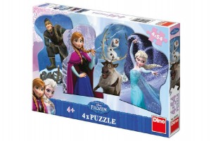 Puzzle Ledov krlovstv/Frozen 13x9cm 4x54 dlk v krabici 34x23x3,5cm