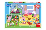 Puzzle Peppa Pig na prázdninách 3x55 dielikov v krabici 27x19x4cm