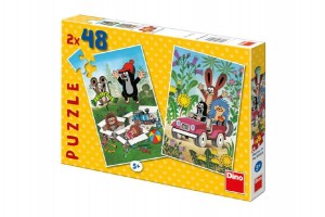 Puzzle Krtek se raduje 18,1x26,4cm 2x48 dlk v krabici 27x19x3,5cm