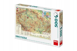 Puzzle Mapa eskej Republiky 47x33cm 500dlk v krabici 33x23x3,5cm