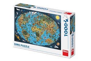 Puzzle Kreslen mapa svta 66x47cm 1000dlk v krabici 32x23x7cm