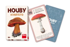 Kvarteto Houby spoleensk hra karty 32ks v paprov krabice 7x11x1cm