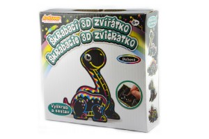 krabac 3D obrzek duhov dinosaurus 12x9cm v krabice 15x15x4cm