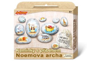 Kamene s prbehom sa samolepkami Noemova archa kreatvne sada v krabike 19x16x4cm