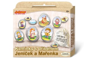 Kamene s prbehom sa samolepkami Janko a Marienka kreatvne sada v krabike 19x16x4cm