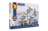 Stavebnice Dromader Policie Auto+Vrtulník+Stanice 23001 779ks v krabici 55x43x7cm