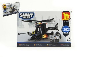 Stavebnice Dromader SWAT Policie Vrtulnk 202ks plast v krabici 32x21,5x5cm